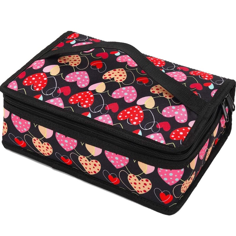 FlowFly Small Lunch box Insulated Soft Bag Mini Cooler Back to School Thermal Meal Tote Kit for Kids, Girls, Boys,Women,Men, Heart - Image 1